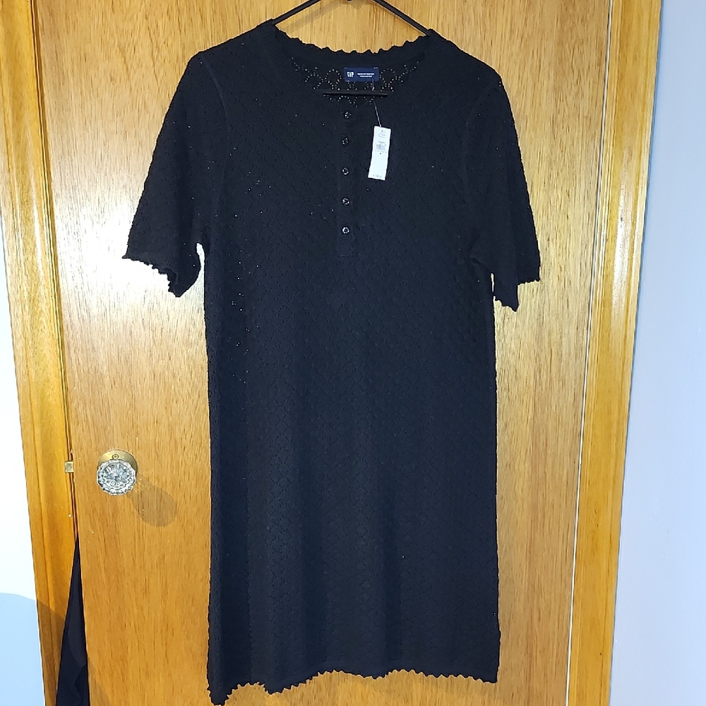NWT GAP Black Crochet Dress Casual